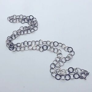 Vtg Sterling Silver Circular Circle Link Chain 17” / 5mm